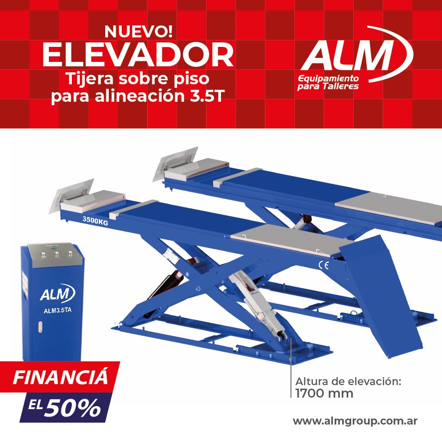 Elevador tijera sobre piso  p/alineación 3.5T