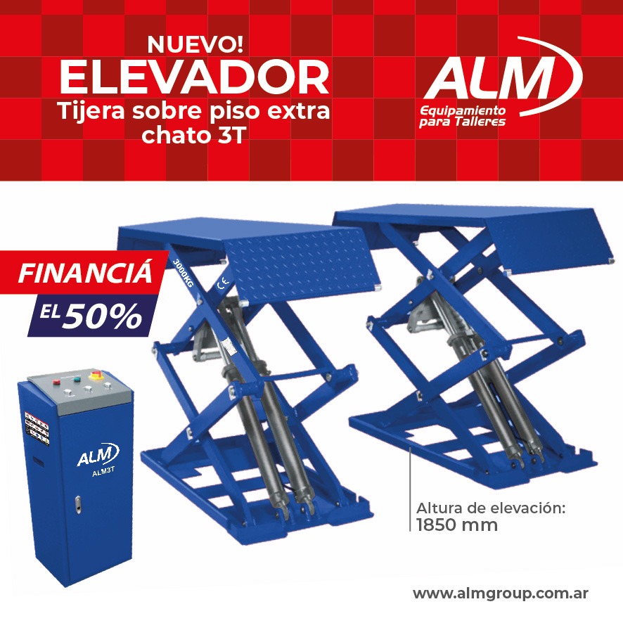 Elevador tijera sobre piso extra chato 3T